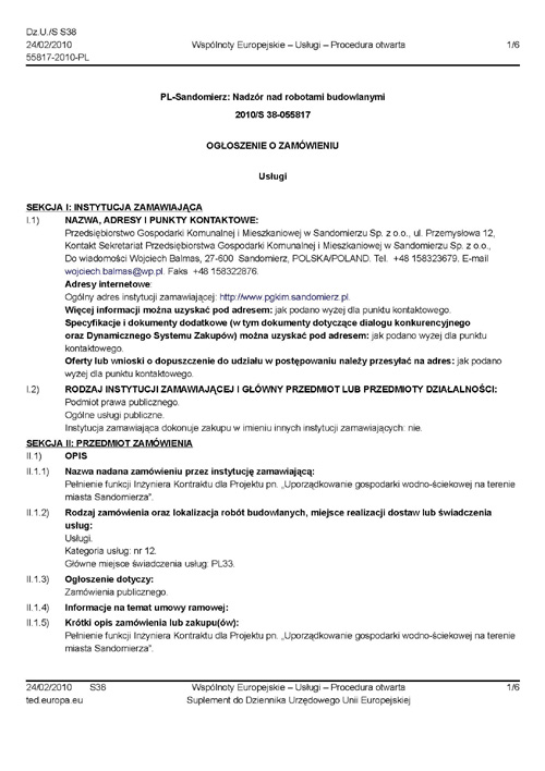 Ogłoszenie -Wspólnoty Eu.